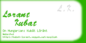 lorant kubat business card